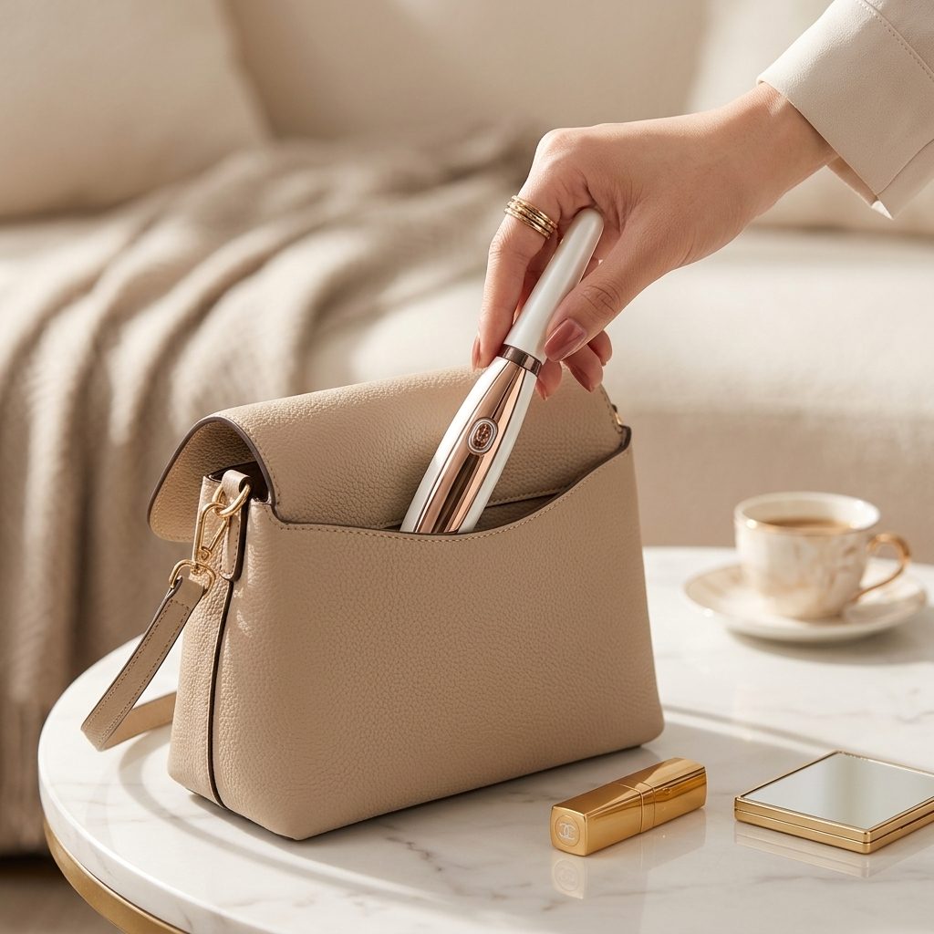 Ultra-compact handbag travel pouch